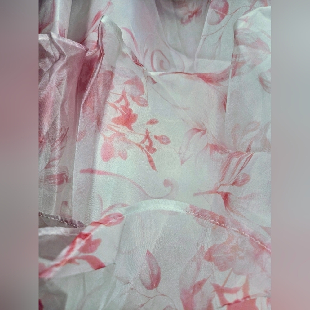 Floral Pink Layered Dress Size 8 - Picture 4 of 7